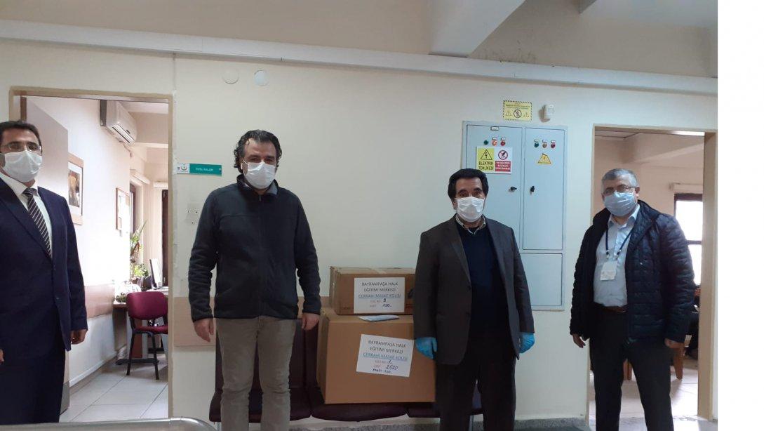 Halk Eğitim Merkezimiz tarafından üretilen maskelerimiz Sağlık Müdürlüğümüze teslim edilmiştir.