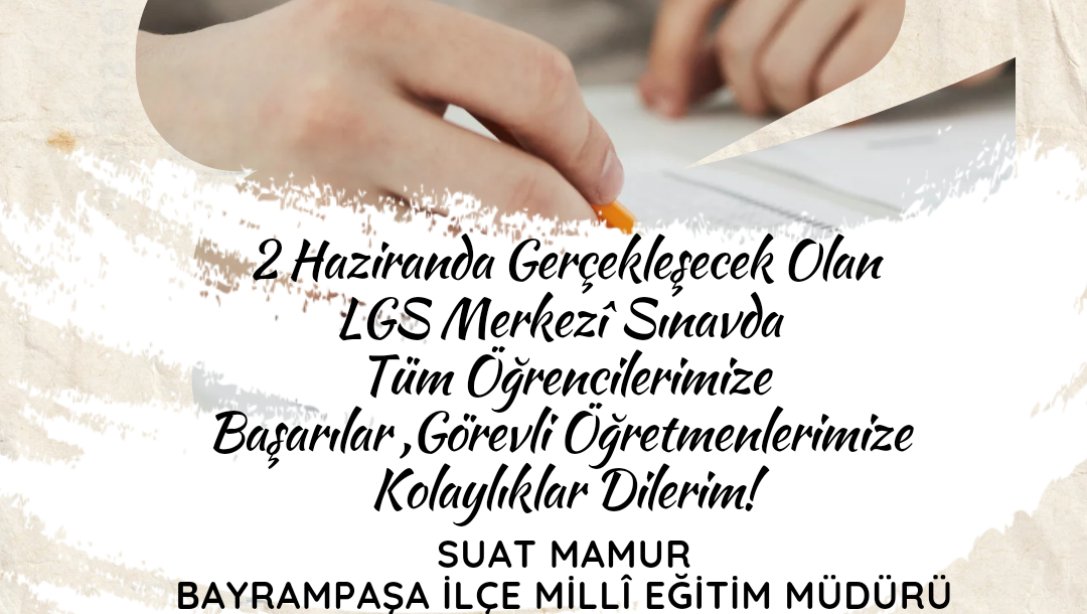  Değerli Öğrencilerimize Sınavda Başarılar Dileriz.