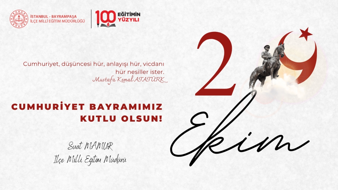 Cumhuriyetimizin 102. yılı kutlu olsun!